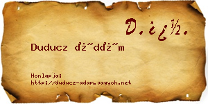 Duducz Ádám névjegykártya